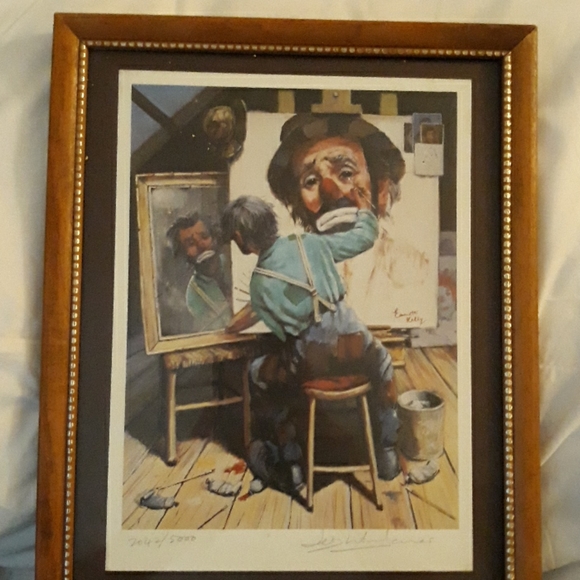 Emmett Kelly Self-portrait print - Picture 1 of 3